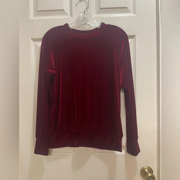 H.I.P. Velevt Velour Round Neck Long Sleeve Top Boho Whimsy Fairy Festive Small - Picture 1 of 7